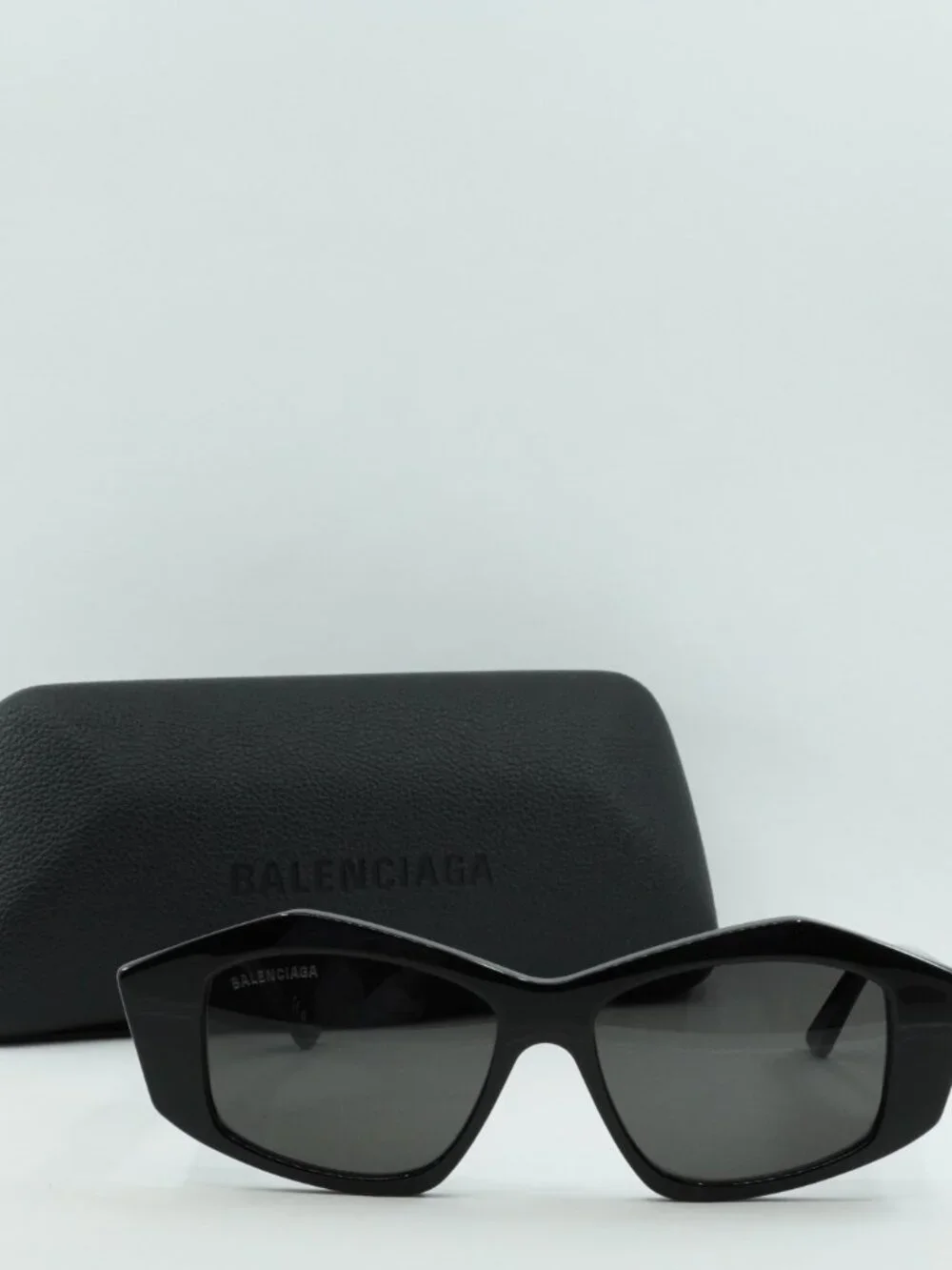 Balenciaga BB0106S 001 Cat Eye Sunglasses - Black / Grey
